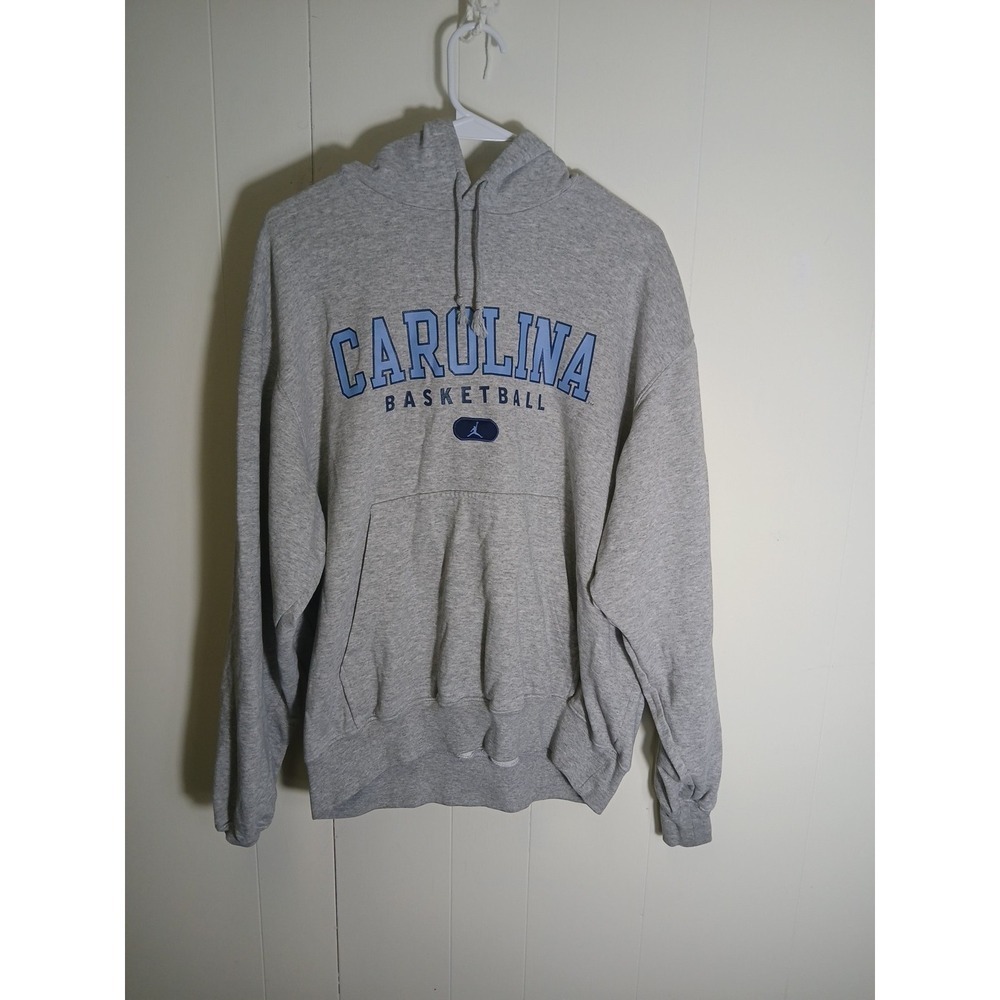 Jordan Mens Hoodie Gray North Carolina Basketball Long Sleeve Pullover Size M‎